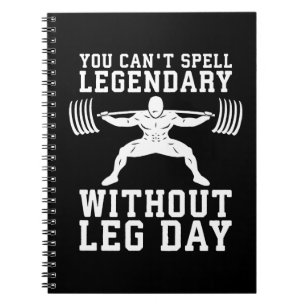 Cuaderno Leg Day - Legendario - Squat - Gym Inspirador