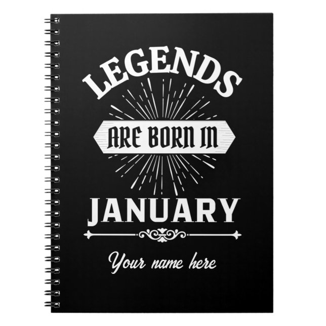 Cuaderno Legends Are Born In January (Frente)
