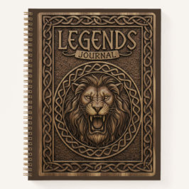 Cuaderno Legends Journal Lion King Wood Carved Journal