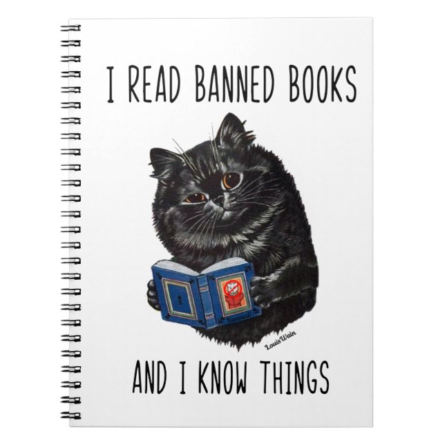 Cuaderno Leí libros prohibidos y sé cosas que Louis Wain (Frente)