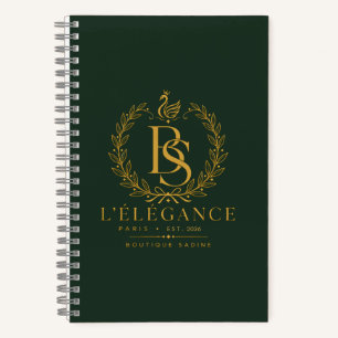Cuaderno L'Élégance Gold Heritage Laurel Monograma Cubierta