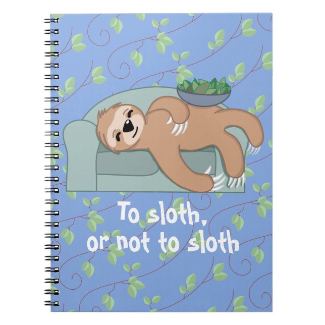 Cuaderno Lema para dormir perezosa jungla tropical (Frente)