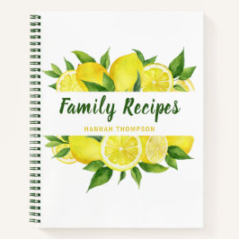 Cuaderno Lemon Cookbook Organizando recetas familiares favo