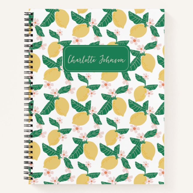 Cuaderno Lemon Floral Personalizado (Anverso)