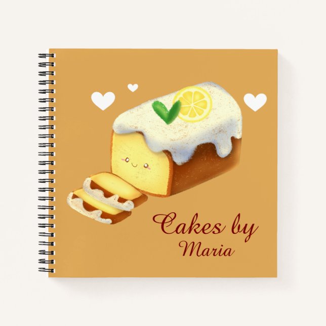Cuaderno Lemon Loaf Cake Bread With Icing (Anverso)