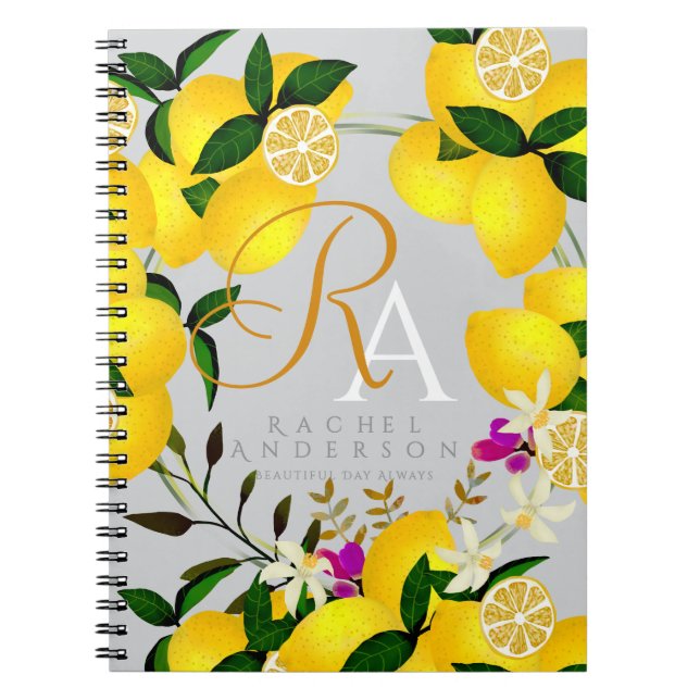 Cuaderno Lemon Monograma Gray (Frente)