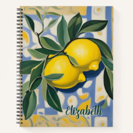 Cuaderno Lemon Personalized Modern Style Recipe Book