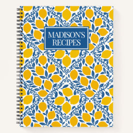 Cuaderno Lemon Rustic Farmhouse French Country Recipe