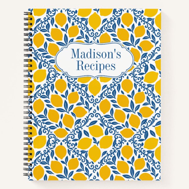 Cuaderno Lemon Rustic Farmhouse French Country Recipe (Anverso)