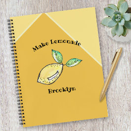Cuaderno Lemon Summer Yellow Name Modern Cute Add Name Fun