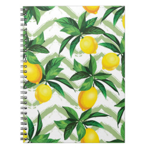 Cuaderno Lemon zigzag: patrón pintado a mano.