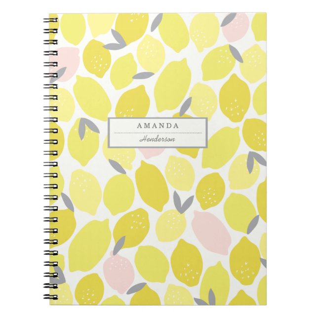 Cuaderno Lemonade rosa de Origami Imprime bloc de notas Per (Frente)