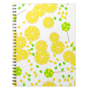 Cuaderno Lemones brillantes sin foco dulces lollipops