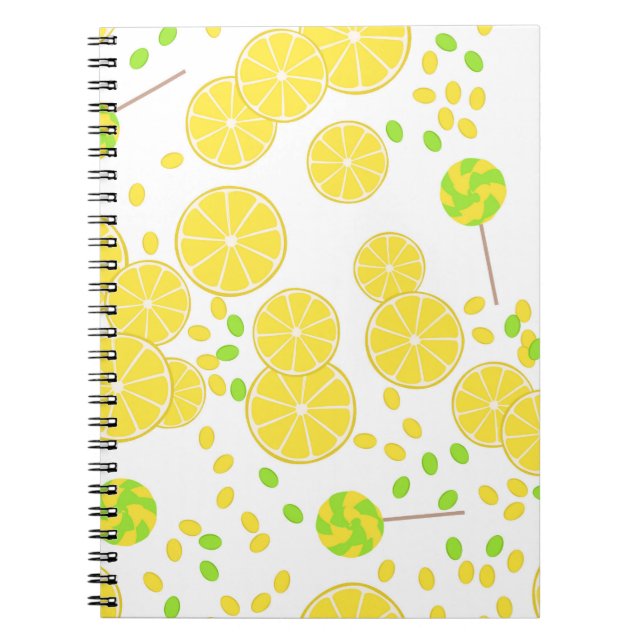 Cuaderno Lemones brillantes sin foco dulces lollipops (Frente)