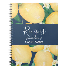 Cuaderno Lemones Sobre Recetas Personalizadas Del Azul De L