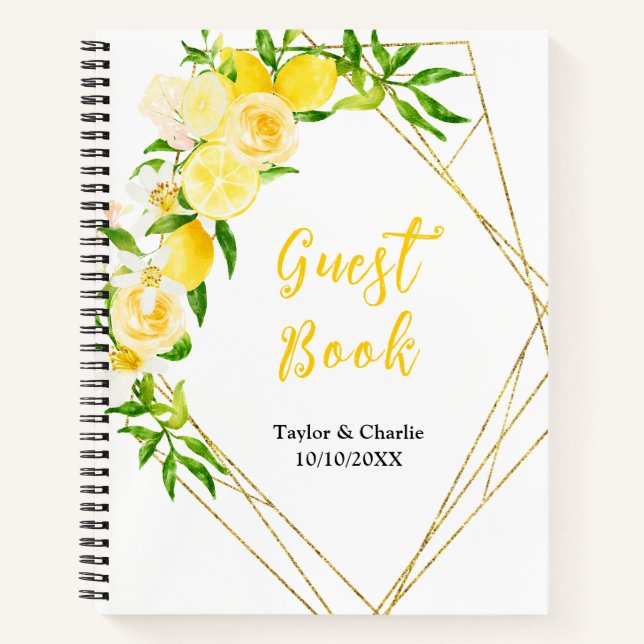 Cuaderno Lemons and Foliage Boda Guest Book (Anverso)