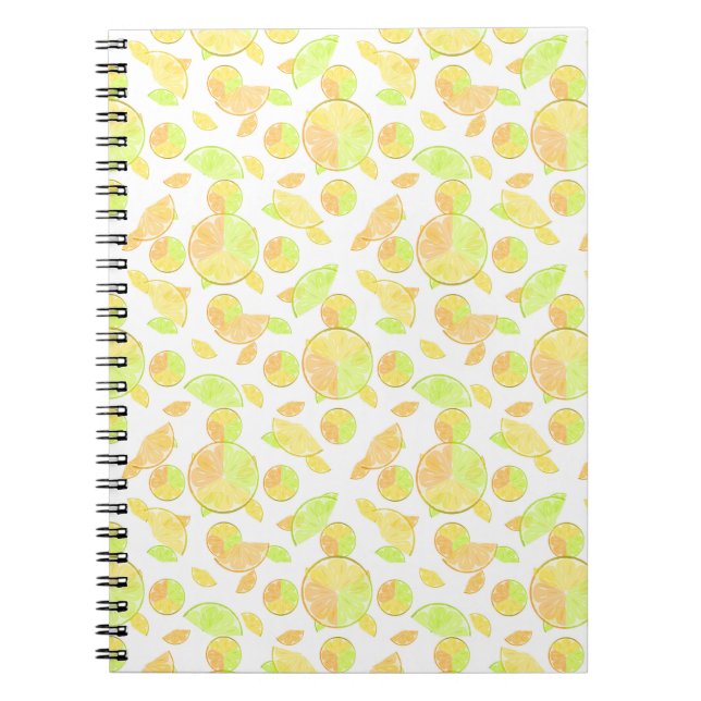 Cuaderno lemons lime naranja rodajas de fruta naturaleza cí (Frente)