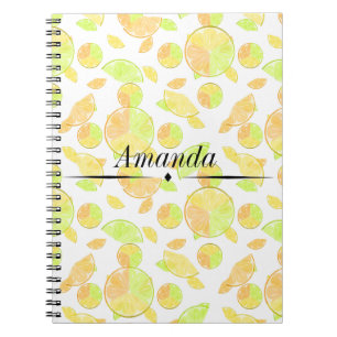 Cuaderno lemons lime naranja rodajas de fruta naturaleza cí