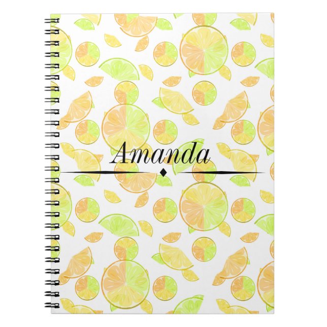 Cuaderno lemons lime naranja rodajas de fruta naturaleza cí (Frente)