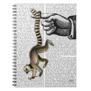 Cuaderno Lemur con cola de anillo en dedo 2