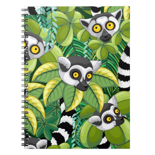 Cuaderno Lémures de Madagascar en selva exótica (Frente)