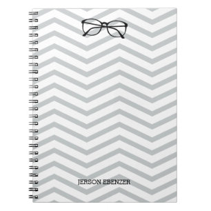 Cuaderno Lente Nerdy que lee Chevron masculino