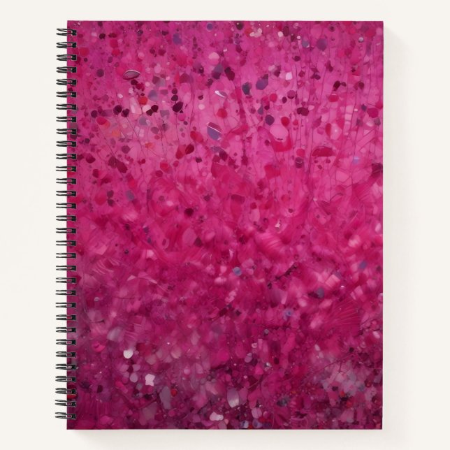 Cuaderno Lentejuelas en Rosa Intenso (Anverso)