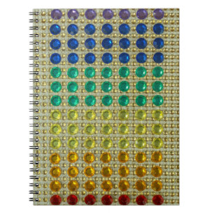 Cuaderno Lentes de imitación de piedras preciosas doradas c