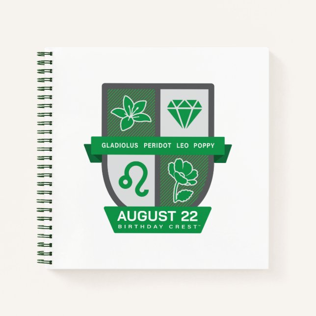 Cuaderno Leo Birthday Crest™ for August 1-22 (Anverso)
