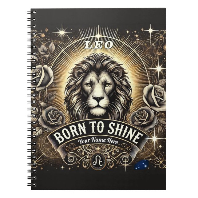 Cuaderno Leo Bloc de notas en espiral "Nacido para brillar" (Frente)