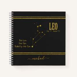 Cuaderno Leo el portátil del Rótulo Zodiac de la Estrella d