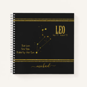 Cuaderno Leo el portátil del Rótulo Zodiac de la Estrella d