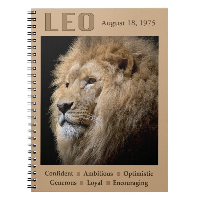 Cuaderno Leo el zodiaco del león (Frente)