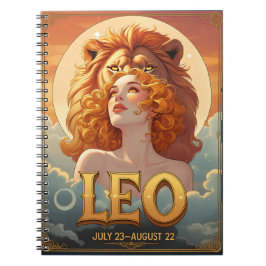Cuaderno Leo Sun Rótulo Julio Agosto Cumpleaños León