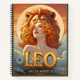Cuaderno Leo Sun Rótulo Julio Agosto Cumpleaños León