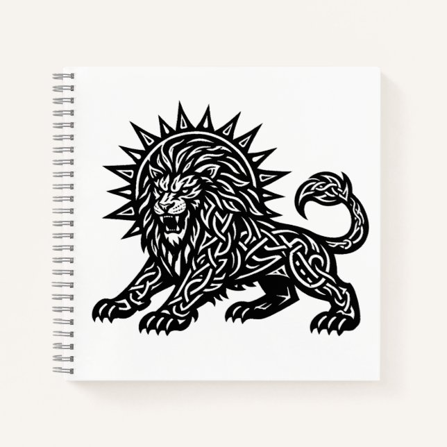 Cuaderno Leo Zodiac Sun‑Mane Lion | BurnsInHell (Anverso)