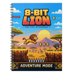 Cuaderno León, Arte de Pixel Retro de 8 Bits
