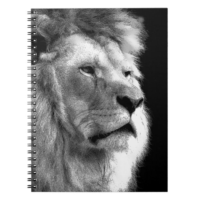 Cuaderno León blanco negro (Frente)