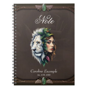 Cuaderno León blanco y mujer