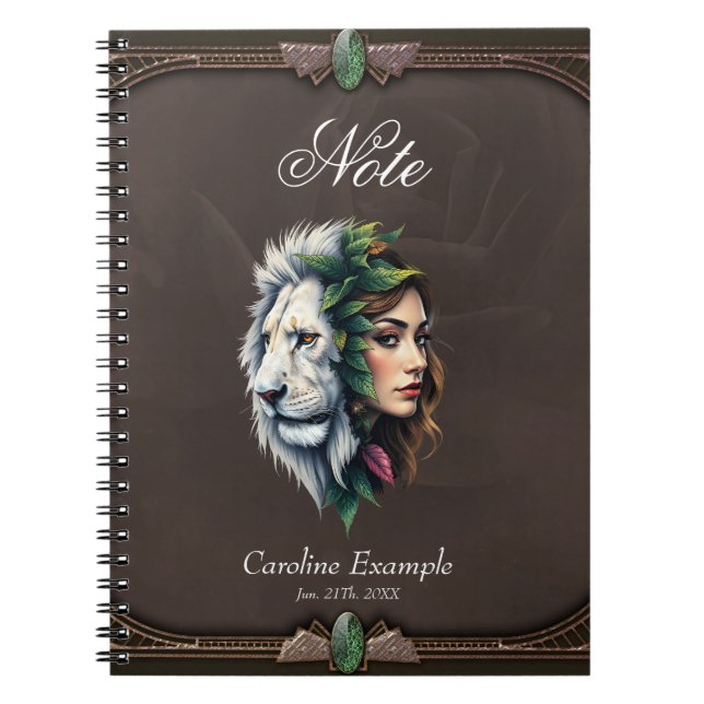 Cuaderno León blanco y mujer (Frente)