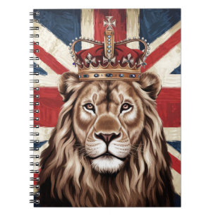 Cuaderno León con la bandera británica de la corona