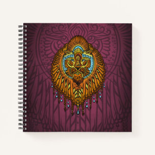 Cuaderno León de espíritu real   Ornate Tribal Mandala Roar