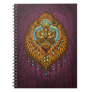 Cuaderno León de espíritu real   Ornate Tribal Mandala Roar
