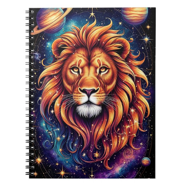 Cuaderno León en galaxia estelar cósmica (Frente)