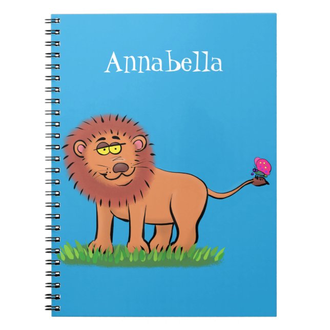 Cuaderno León feliz con ilustracion personalizado de maripo (Frente)