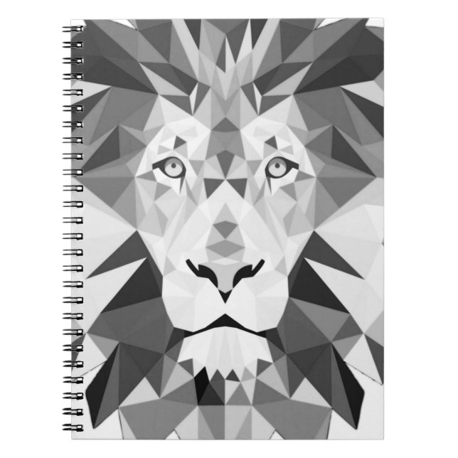Cuaderno León geométrico negro y blanco (Frente)