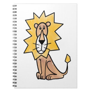 Cuaderno león lindo dibujos animados niños retro safari sel