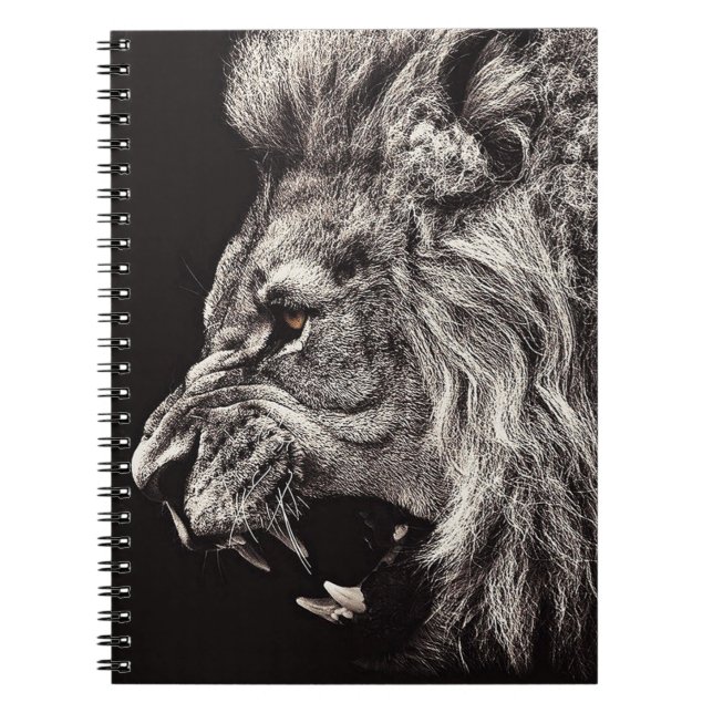 Cuaderno León masculino enojado (Frente)