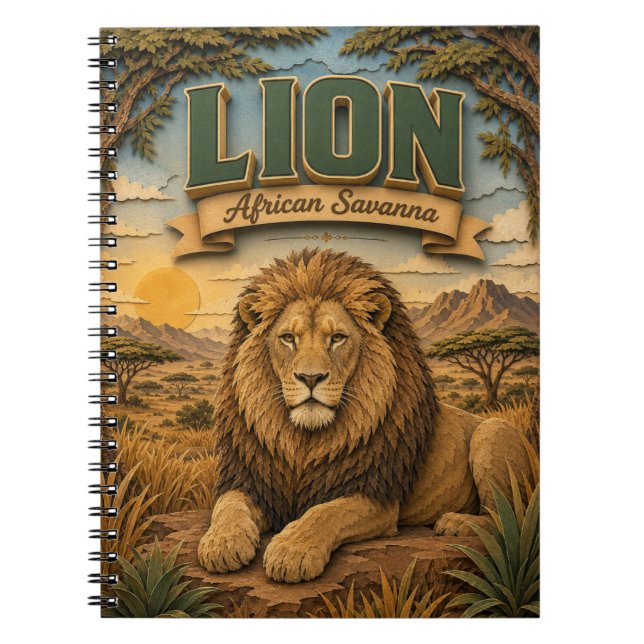 Cuaderno León Sabana Africana POPCUT (Frente)