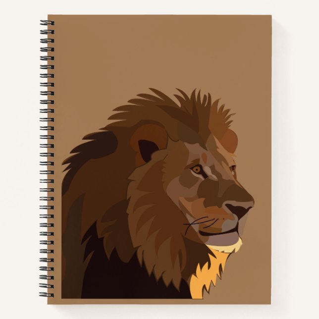 Cuaderno León sobre la vida salvaje de los animales leones (Anverso)